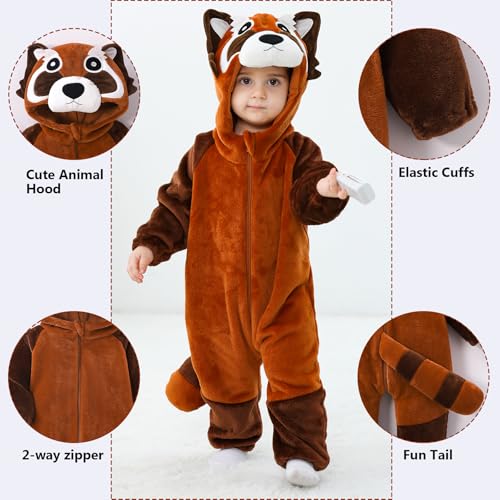 TONWHAR Infants Toddlers Halloween Cosplay Outfit Kids' Raccoon Costume Playwear