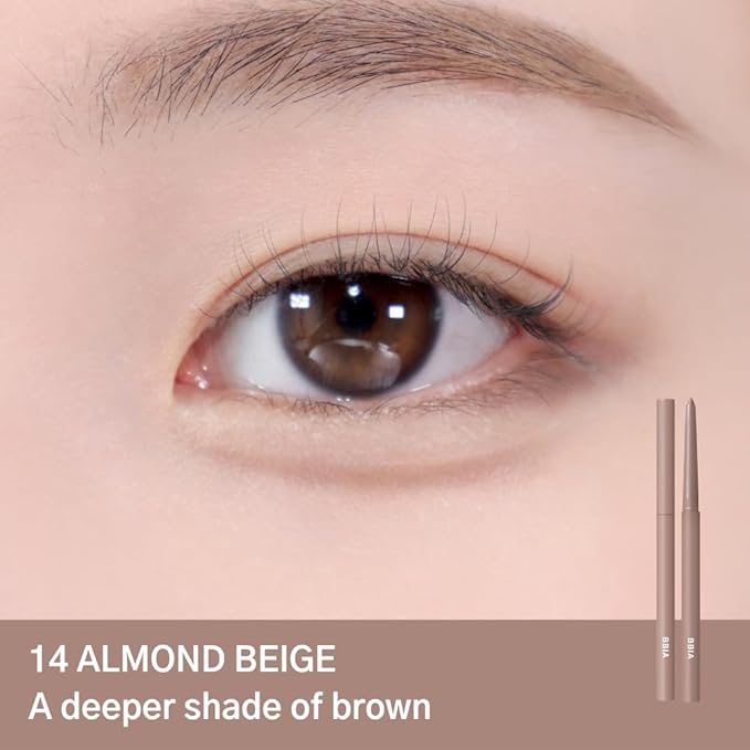 BBIA Last Auto Gel Eyeliner 17 Color – Multi-Use Longwear & Waterproof Mechanical Eye Liner Easy Drawing with Smooth Texture Smudge-Resistant Shadow & Glitter Vegan Korea Eye Makeup (14 ALMOND BEIGE)