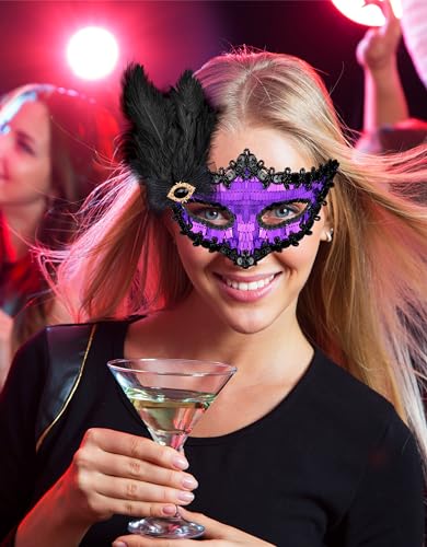 SIQUK Couple Masquerade Masks Set Venetian Party Mask Costume Mask