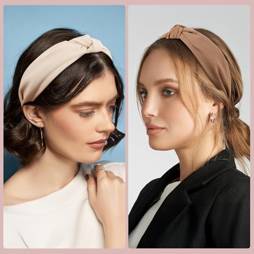 Funtopia Headbands for Women, 9pcs Fashion Knotted Headband Leopard Print Knot Hairband, Cute Wide Headbands for Women Gir...