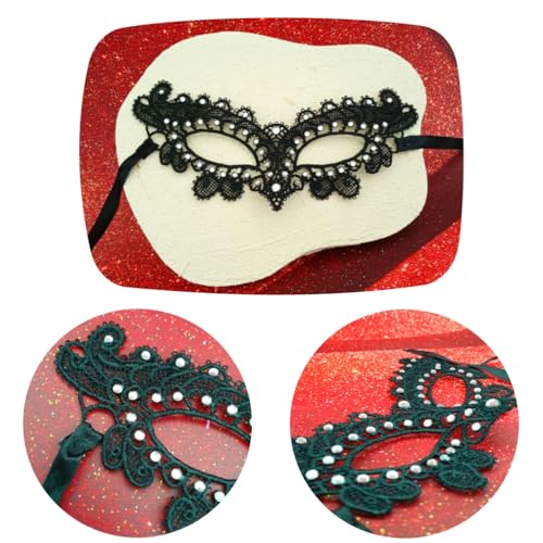 Hopodix Rhinestones Masquerade Mask for Women Black Lace Eyemask for Carnival Gothic masquerade party Venetian Mask Mardi ...