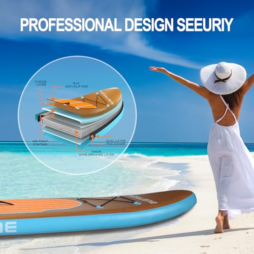 CADALENE Inflatable Stand Up Paddle Board with SUP Accessories, Anti-Slip EVA Deck, Family-Friendly SUP Boards for Adults...