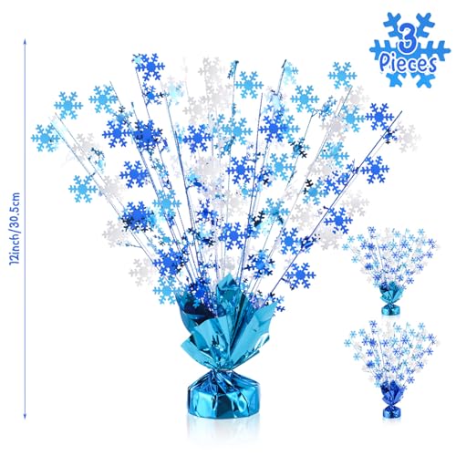 Ceenna 3 Pcs Winter Wonderland Decoration Snowflake Table Decorations Winter Metallic Gleam Foil Spray Centerpieces Christ...