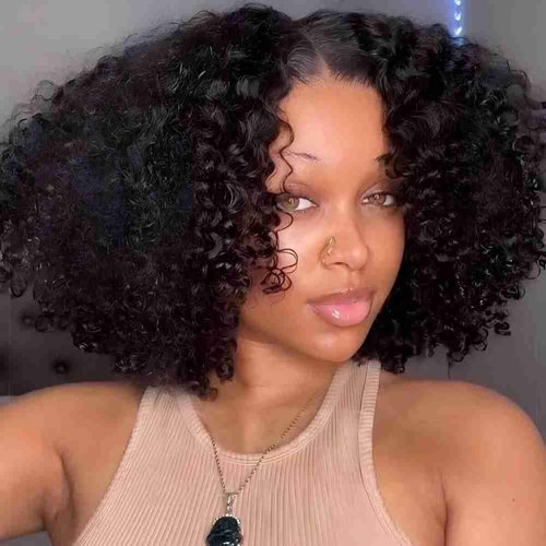 ISEE Glueless Wigs Human Hair Pre Plucked Pre Cut Ready to Wear Glueless Bob Wigs for Black Women 7x5 HD Lace Closure Wigs Human Hair 180% Density 10 Inch