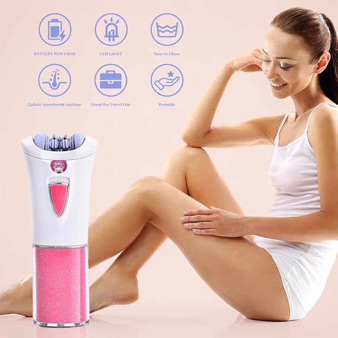 Epilator for Women with LED Light,Electric Face Epilator & Hair Removal Device for Face, Arms, Legs, Bikini, Armpits,Cordless Facial Hair Remover for Women