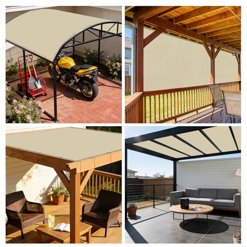 E&K Sunrise 16' x 28' Sun Shade Sail Straight Edge Rectangle Canopy Shade Cover with D-Ring Grommets UV Block for Outdoor ...