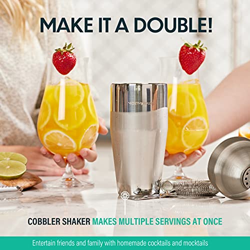 Modern Mixology 21-Piece Cocktail Shaker Set with Stand, Bartender Kit for Home Bar Accessories: 24oz Martini Shaker, Jigg...