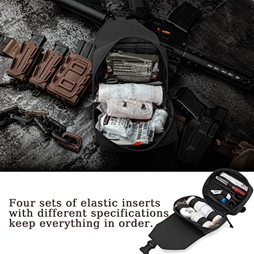 PETAC GEAR Tactical Rip Away Medical Pouch Tear Off First Aid IFAK Pouch Molle & Belt Horizontal Outdoor Emergency Surviva...