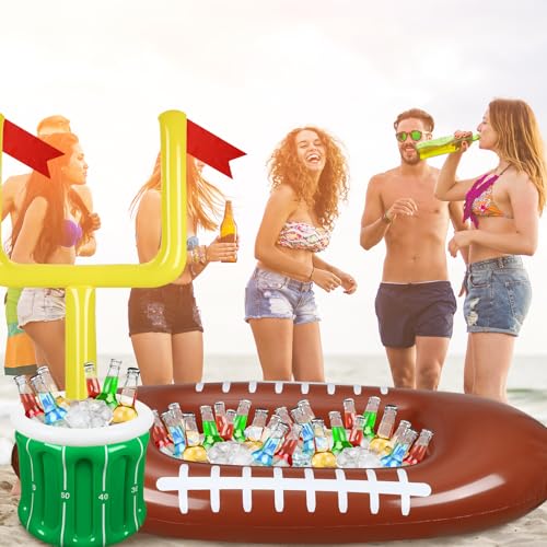 Zhanmai 2 Pcs Inflatable Football Drink Cooler Football Party Supplies Inflatable Cooler for Sports Party Favor Decorations