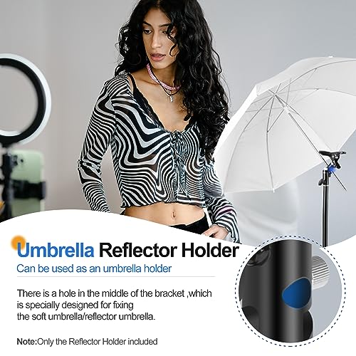 EMART Photography Reflector Holder, Photo Video Studio 5/8" Heavy Duty Metal Clamp Attachment, Light Stand Clip Mount with...