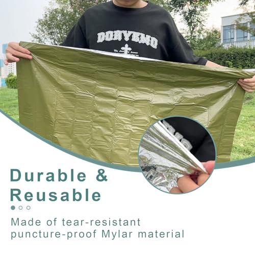Emergency Sleeping Bag Survival Bag 3 Pack | Thermal Waterproof Mylar Bivy Sack for Adults | Portable Emergency Sleeping B...