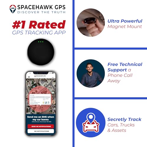 SpaceHawk GPS Tracker - Real-Time Mini GPS System. Hidden GPS Tracking Device for Cars, Trucks, Trailers, Assets & Fleet V...