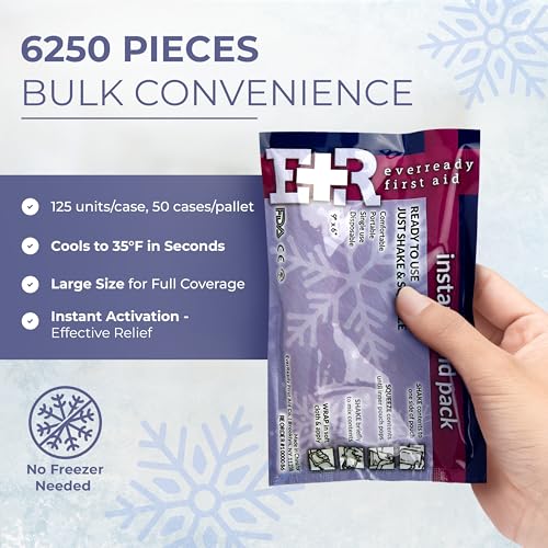 Disposable Cold Compress Therapy Instant Ice Pack for Injuries – Fast-Acting Cold Therapy – 4.5" x 7" – Pallet of 50 Cases...
