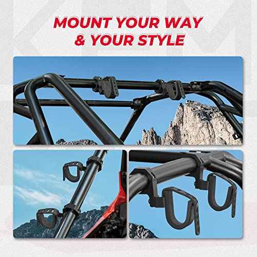 KEMIMOTO UTV Tool Holder Rack 2 Sets, Roll Bar UTV Tool Holder Shovel Mount Bow Rack Fits for 1.75¡±-2" Roll Bars Compatible with Snowmobile Golf Cart