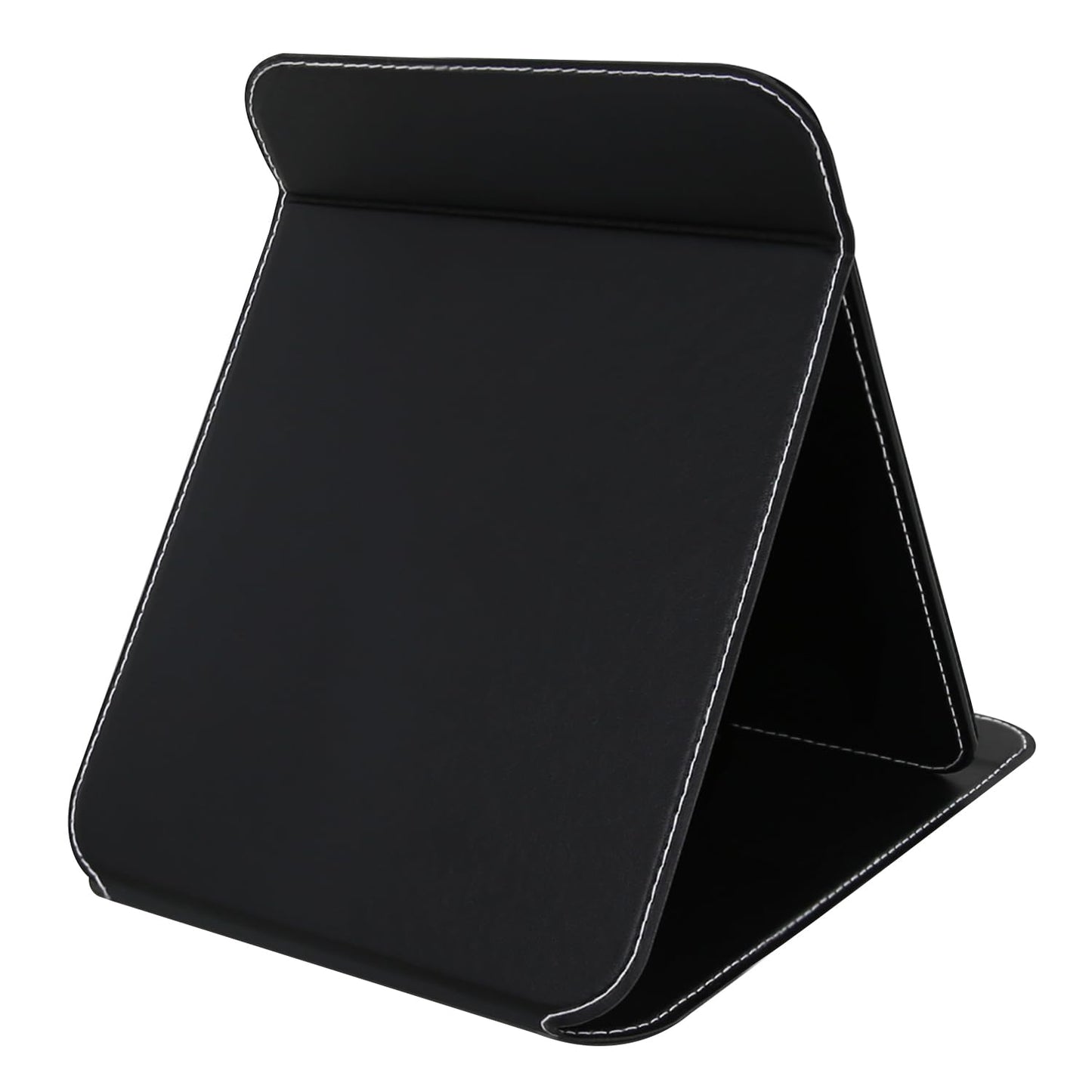 PDOZV Travel Mirror for Desk, 5.3  6.9    Adjustable Rectangle PU Edge Covering Black Foldable Desk Mirror with Stand for Travel