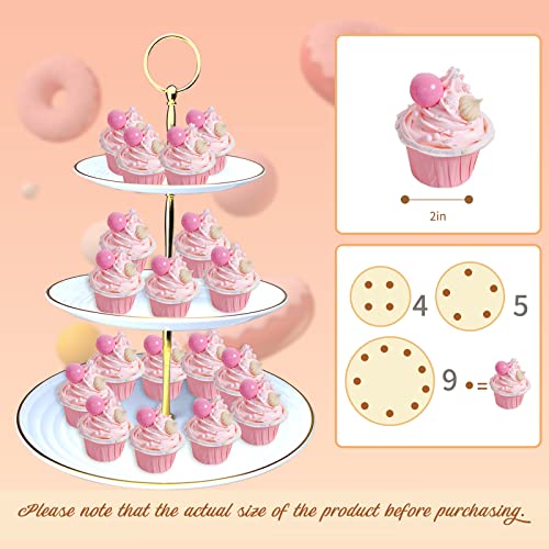 Cake Stand Set-5 Pcs Cupcake Stand Set-Dessert Table Display Set with 2xlarge 3-Tier Cupcake Stands + 3X Appetizer Trays P...