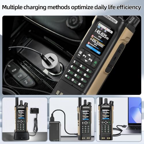 BAOFENG UV32 Radio Ham Radio Handheld 10W Long Range Rechargeable NOAA Weather Receiver UV-32 5RM K5 Tactical Two Way Radi...