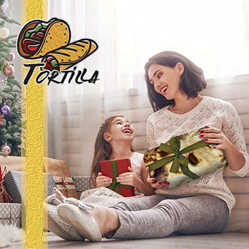 Bcareself Tortilla Blanket Adult Size Giant Double Sided for Kids Funny Realistic Food Personalized Throw Blanket Novelty ...