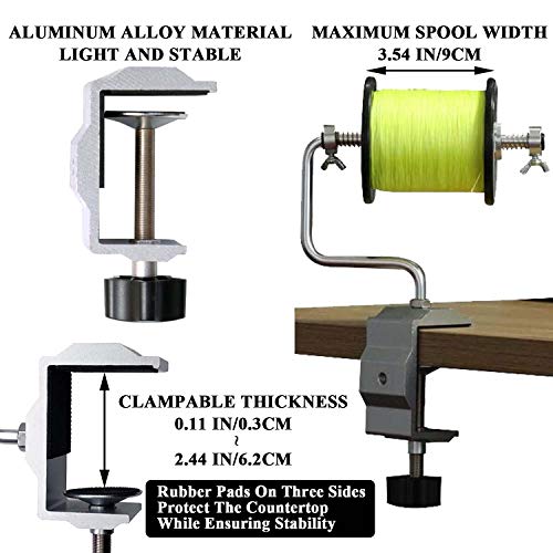Fishing Line Winder Spooler Machine Spinning Reel Spool Spooling Station System with C-Clamp and Suction Cup Adjustable fo...