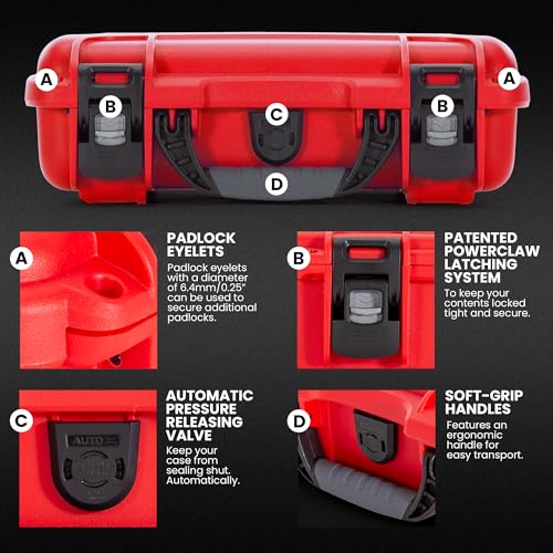 NANUK 909 Waterproof First Aid Box Empty – Durable, Medical First Aid Organizer Case, IP67-Rated, Dustproof, Impact-Resist...