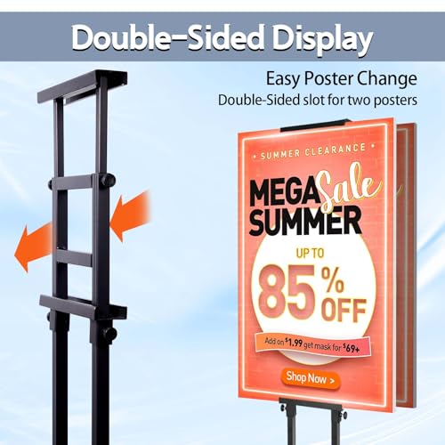 STANDNEE 2PACK Poster Stand Adjustable Poster Holder Stand, Foam Board Stand for Display, Heavy Duty Pedestal Sign Holder,...