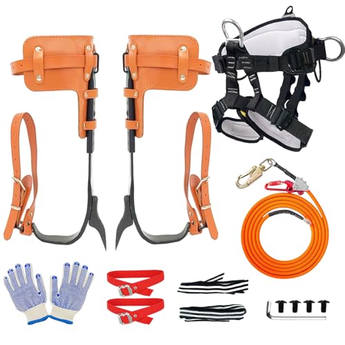 timiland Tree Climbing Spikes Set,Tree Climbing Gear with Professional Adjustable Climbing Straps and Steel Wire Core Flip...