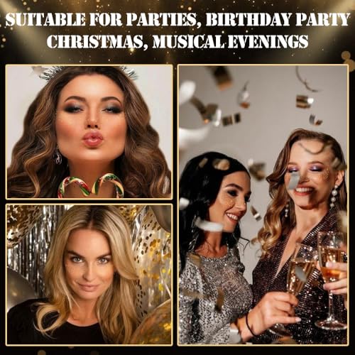 XZMeiLun 8Ps Face Glitter Speckles Patches, 2Colors 4Styles Glitter Freckles Face Tattoo, Glow Up Makeup Patches, Cute Gli...
