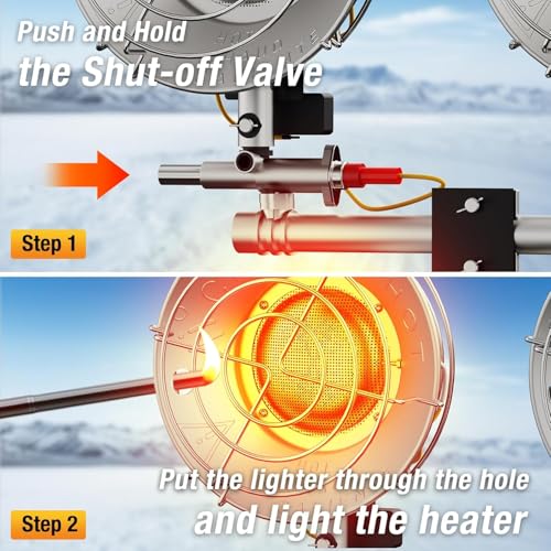 QIOMALA 30000 BTU Propane Heater Outdoor, Double Tank Top Cordless Radiant Gas Heater, Tip-Over Protection, Safety Shut-of...
