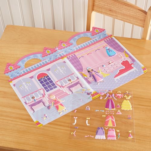 Melissa & Doug Puffy Sticker Set: Princess - 67 Reusable Stickers Kids Fashion Activities, Restickable Princess Sticker Book, Puffy Stickers for Kids Ages 4+