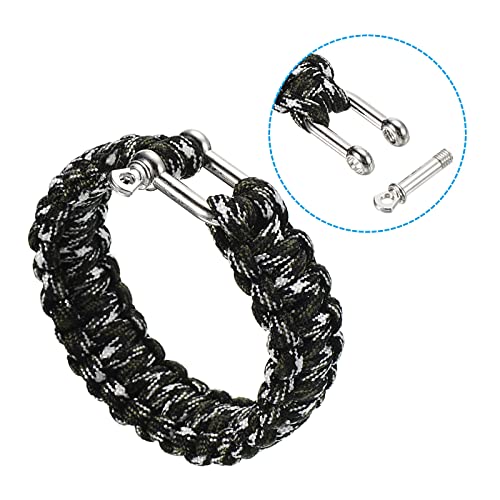 Survival Paracord Bracelets, Plaited Parachute Bracelet Party Favors Camping Gifts Outdoor Wraps for Men, Camo