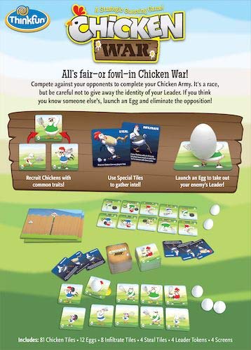 ThinkFun Chicken War Game - A Strategic Board Game with a Fun Theme and Hilarious Artwork, Perfect for Game Nights