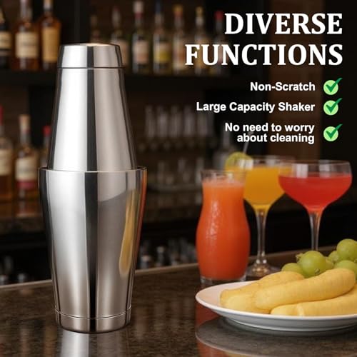 Giantree 6 Pcs Cocktail Shakers, Professional Boston Bar Shaker Set, Stainless Steel Cocktail Shaker Set for Bartenders, E...