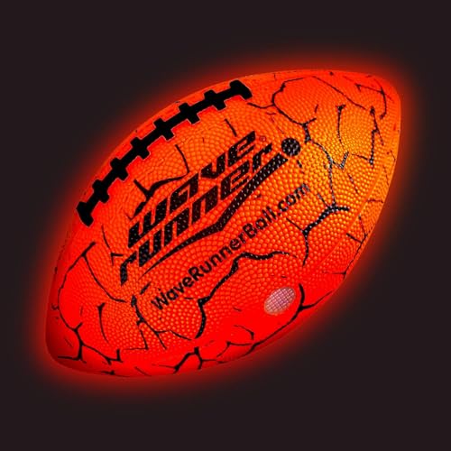 Wave Runner LED Light-Up Football - Glow in The Dark Football Games- Size 10.35 in. with Pump and Batteries Included | Per...