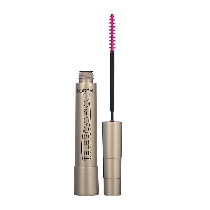 L'Oreal Paris Makeup Telescopic Original Lengthening, Lash Separating Mascara with Dual Precision Brush, Washable, Black, 0.27 Fl Oz., 1 Count