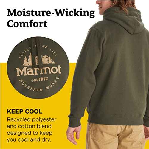 Marmot Men's Culebra Peak Hoody - Hooded Midweight Pullover Fleece Sweatshirt with Screen Printed Graphic and Kangaroo Pocket