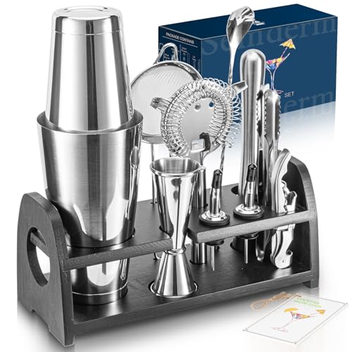 Semderm Pro Cocktail Shaker Set Mixology Bartender Kit- Extra Thick Stainless Steel Boston Shaker Set | Cocktail Kit Bar K...