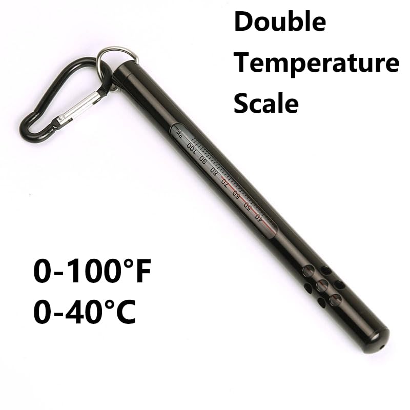 BE-TOOL Fishing Water Thermometer Fly Fishing Thermometer with Dual Scale Representation to Record The Temperature and Kee...