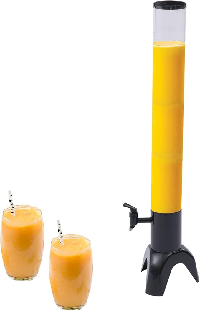 3L Beer Tower Dispenser with Removable Ice Tube, Clear PC Mimosa and Margarita Tabletop Drink Tower Dispenser for Home Bar...