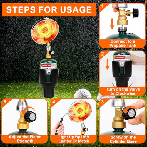 Propane Golf Cart Heater, Outdoor Propane Heater, Golf Cart Accessories, Portable Heaters for Golf Carts with Cup Holder F...
