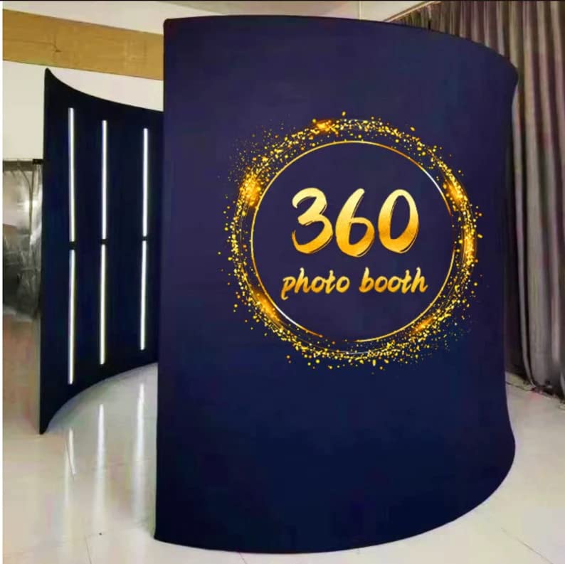 W-JIAJIEBTH 360 Photobooth Enclosure Backdrop Tent with Led Lights for 360 Photo Booth Machine Party Events