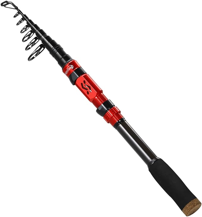 Sougayilang Portable Telescopic Fishing Rod with Carbon Fiber Material and Precision Carved Reel Seat - Suitable for Saltw...