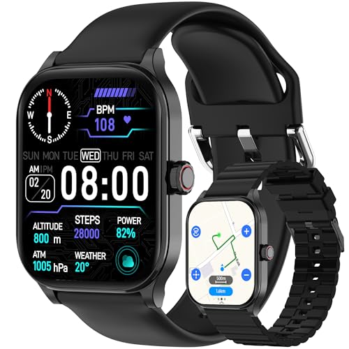 Smart Watch with Built-in GPS and Offline Maps, 1.96" HD Display, Answer/Make Calls, 100+ Sport Modes, Heart Rate/Sleep/Sp...