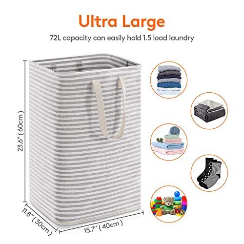 Lifewit 2 Pack Laundry Hamper Large Collapsible Laundry Baskets, Freestanding Waterproof Clothes Hamper with Easy Carry Ha...