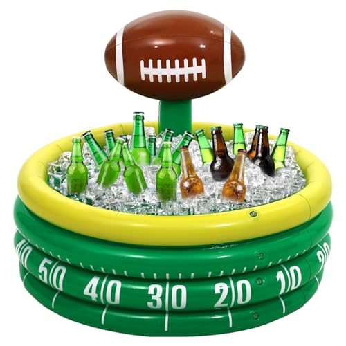 Bencailor Inflatable Cooler Inflatable Football Drink Cooler Toss Game Party Decoration Rugby Basketball Baseball Blow up ...