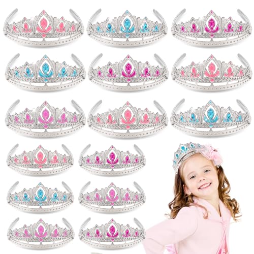 NINAOR Princess Crown Party Favors, 16Pcs Princess Dress Up Tiaras for Birthday Girl Cosplay Accessories, Princess Pretend...