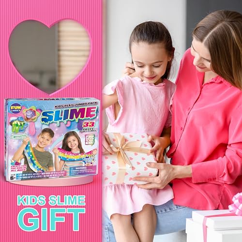 33 Cups Jumbo Slime Kit for Kids, FunKidz Premade Ultimate Slime Pack to DIY Soft, Cloud, Clear, Butter, Glitter, Glow in ...