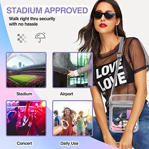 BanYakong Clear Bag Stadium Approved,Clear Crossbody Purse Bag, with Adjustable Shoulder Strap for Women, With front pocket