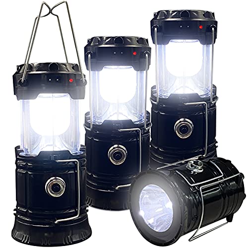 Collapsible Portable LED Camping Lantern XTAUTO Lightweight Waterproof Solar USB Rechargeable LED Flashlight Survival Kits...