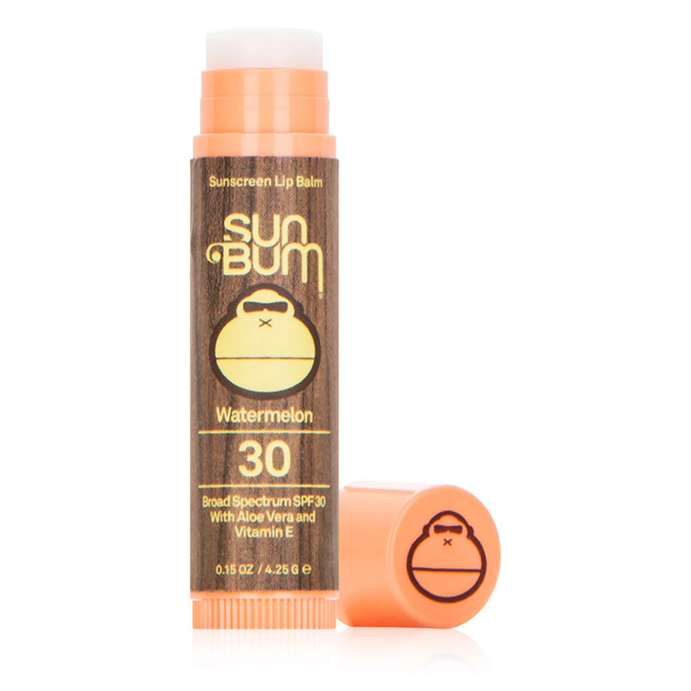 Sun Bum SPF 30 Sunscreen Watermelon Lip Balm - Moisturizing Aloe Vera and Vitamin E - Vegan and Cruelty Free - Broad Spectrum UV