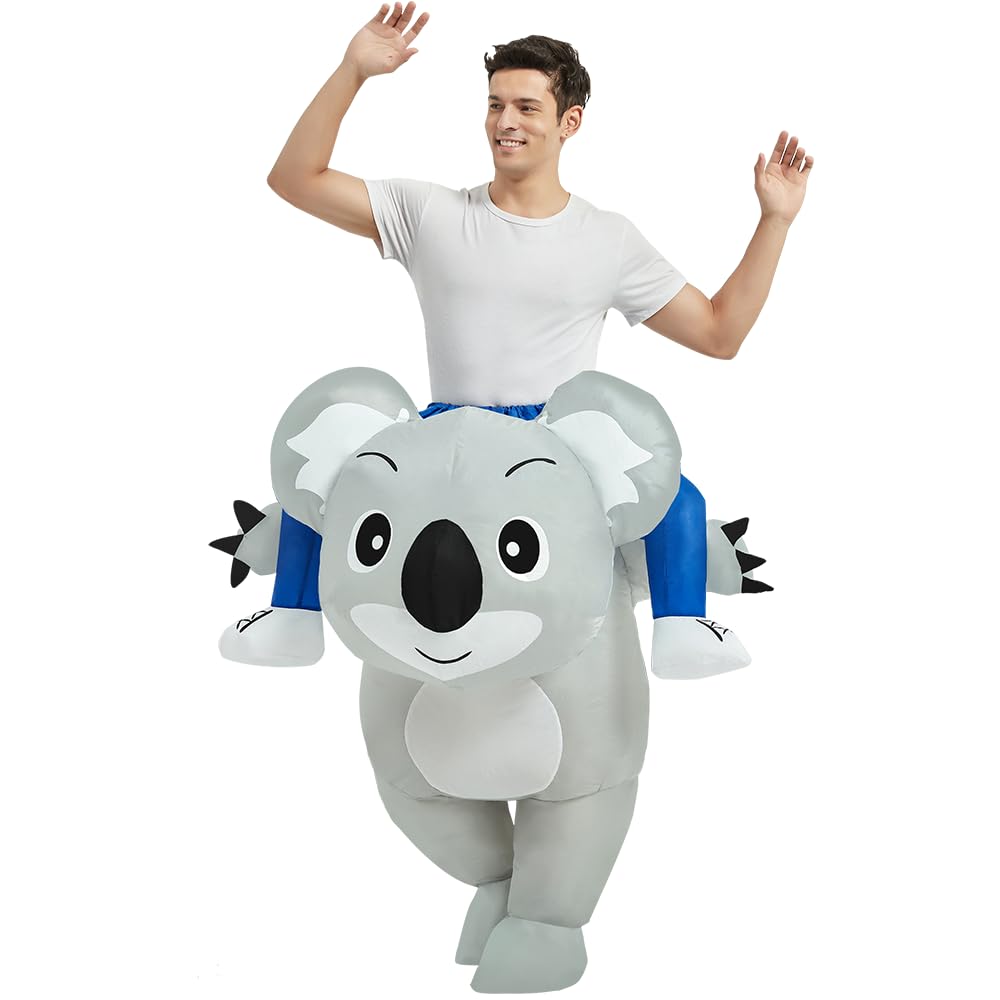 KOOY Inflatable Costume Adult, Ride on Koala Costume Adult Size for Men Women, Blow up Costumes for Adult Funny Halloween Costume